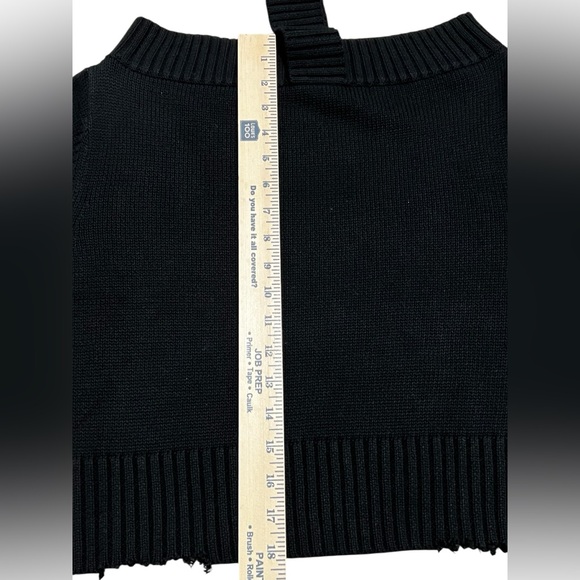 RTA Beckett women’s sweater Black distressed edges long sleeve size small - Picture 4 of 12